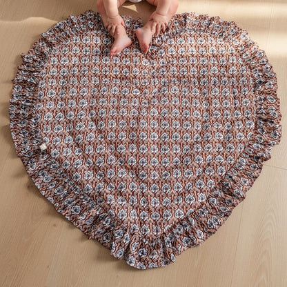 Baby Quilt Play Mat Heart Frill -Maroon-