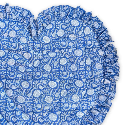 Baby Quilt Play Mat Heart Frill -Blue-