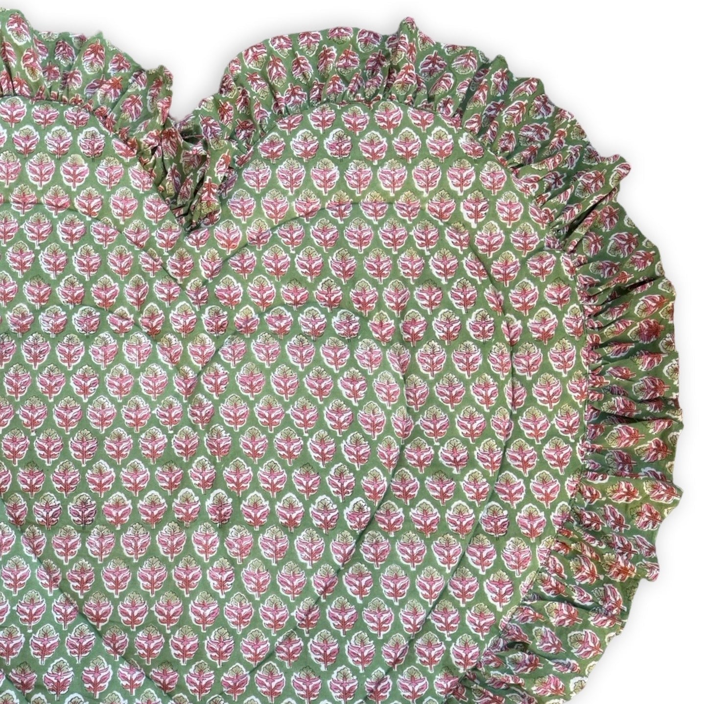 Baby Quilt Play Mat Heart Frill -Green-