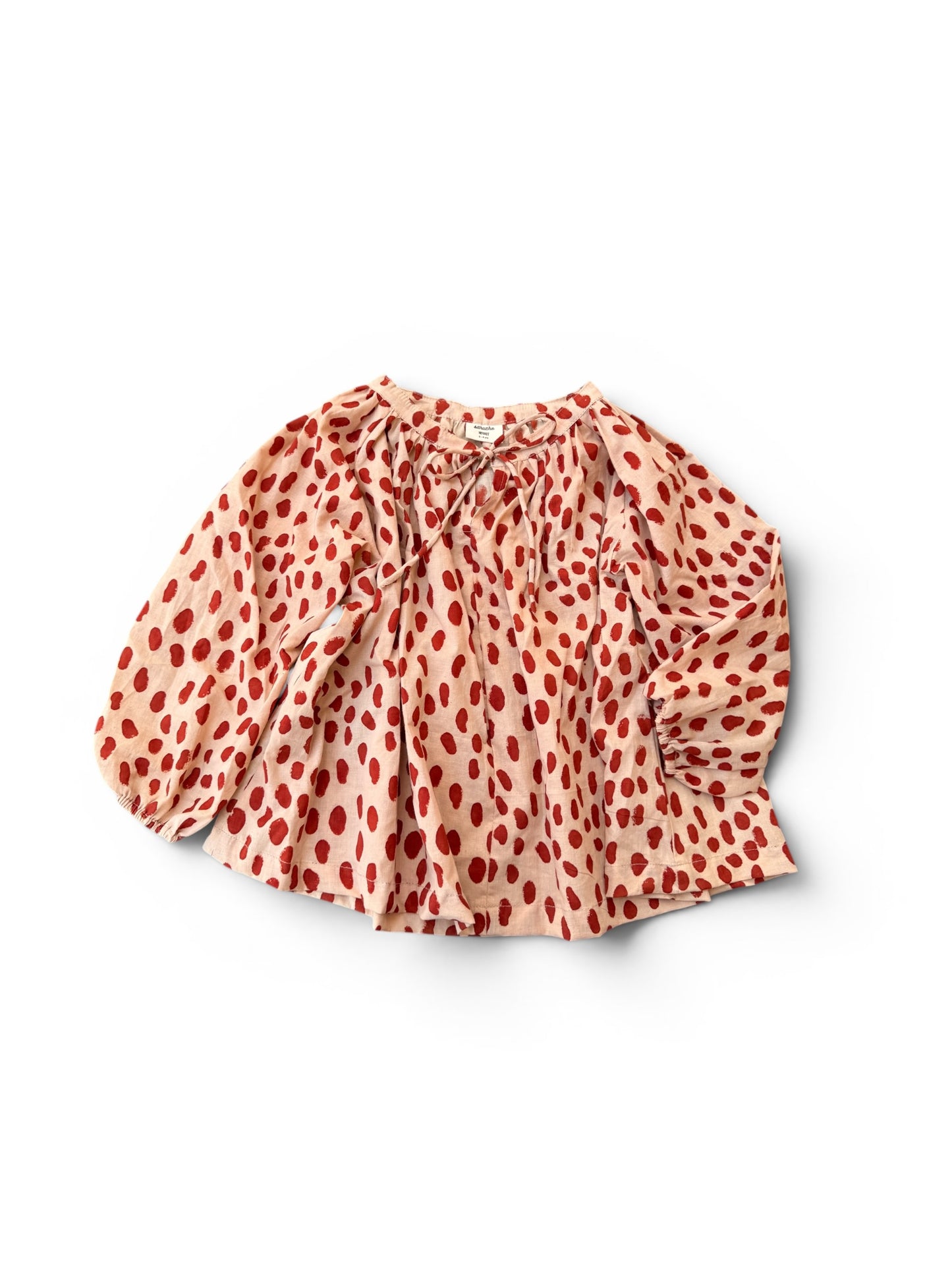 Leopard Print Block Print Blouse -Natural Dyed-