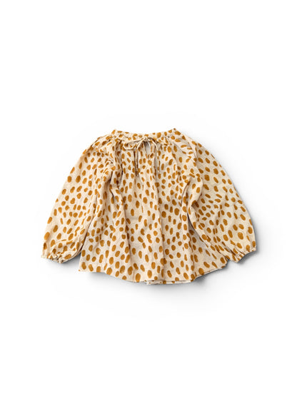 Leopard Print Block Print Blouse -Natural Dyed-