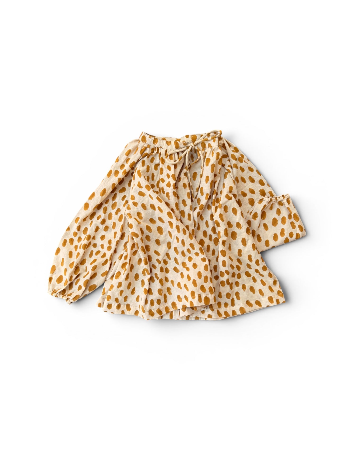Leopard Print Block Print Blouse -Natural Dyed-