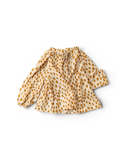 Leopard Print Block Print Blouse -Natural Dyed-