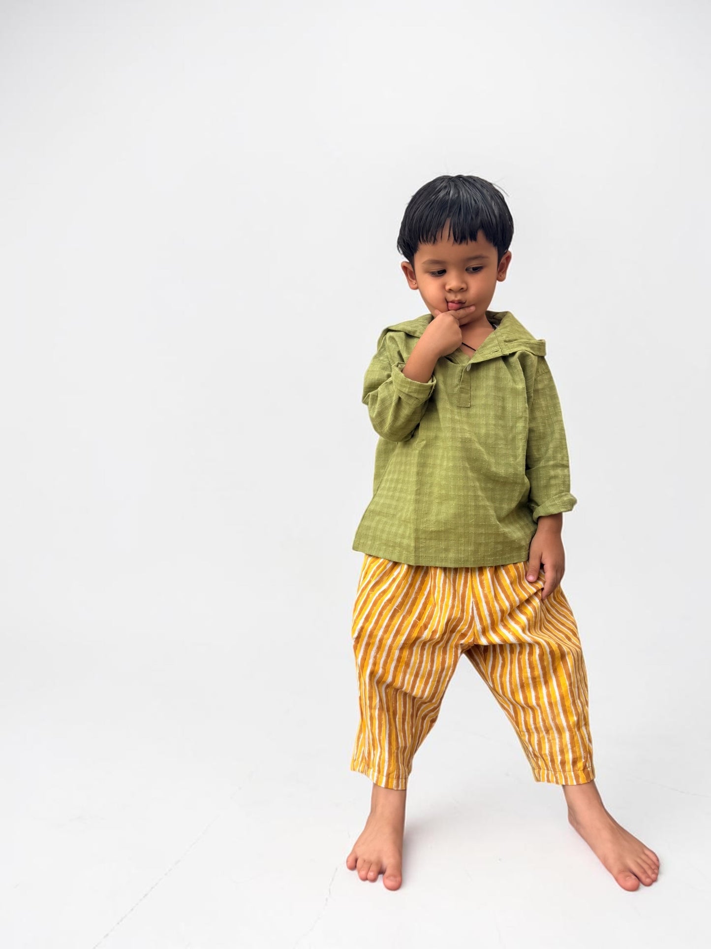 Harem Cropped Pants -Natural Dyed-