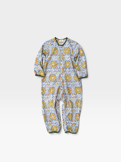 Block Print Piping Baby Romper