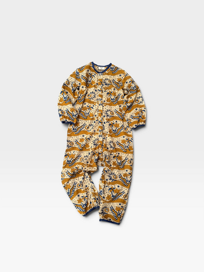 Block Print Piping Baby Romper