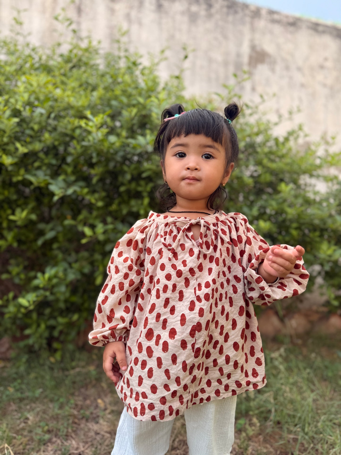 Leopard Print Block Print Blouse -Natural Dyed-