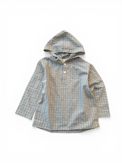 Kids Hooded Shirt, Handloom Cotton Pullover Shirts
