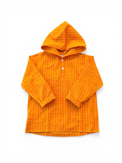 Kids Hooded Shirt, Handloom Cotton Pullover Shirts