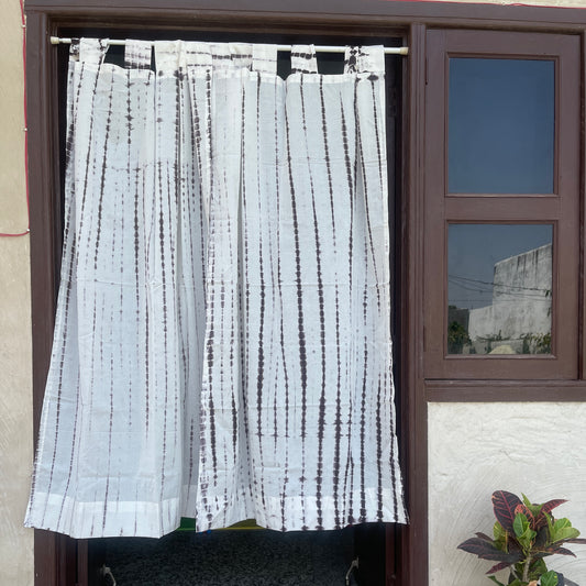 Japanese style Goodwill short - NOREN- Pair of Cotton Curtain SHIBORI
