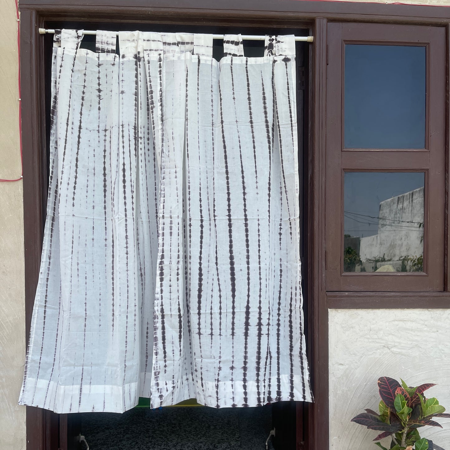 Japanese style Goodwill short - NOREN- Pair of Cotton Curtain SHIBORI