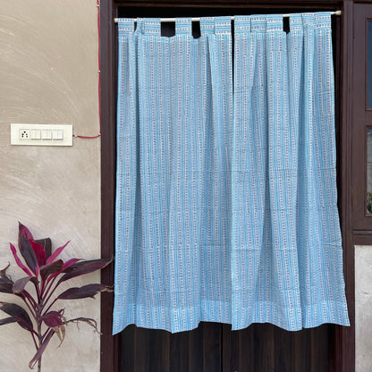 Japanese style Goodwill short - NOREN- Pair of Cotton Curtain Hand block print