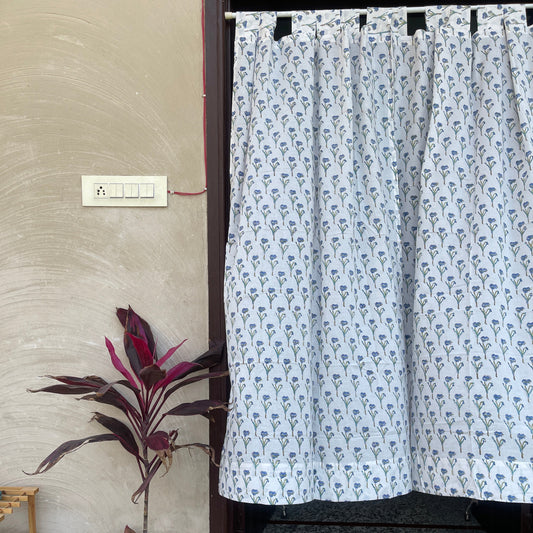 Japanese style Goodwill short - NOREN- Pair of Cotton Curtain Hand block print