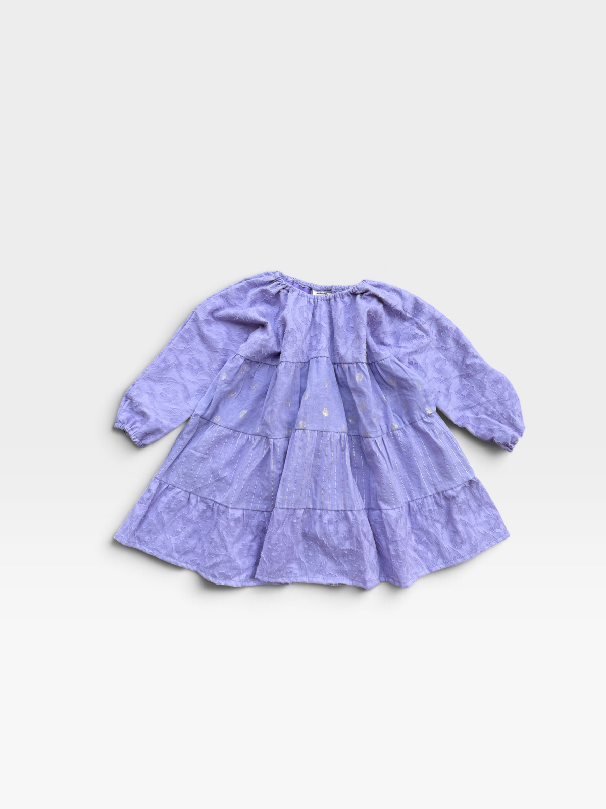 Dobby Cotton Tiered Dress