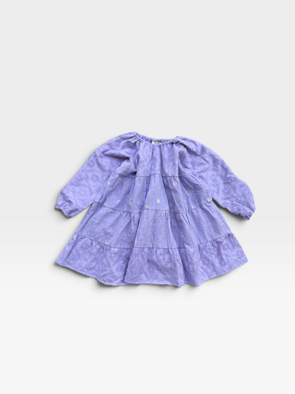 Dobby Cotton Tiered Dress