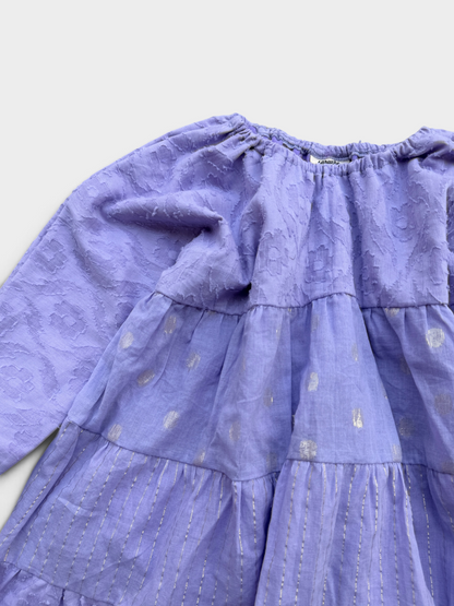 Dobby Cotton Tiered Dress
