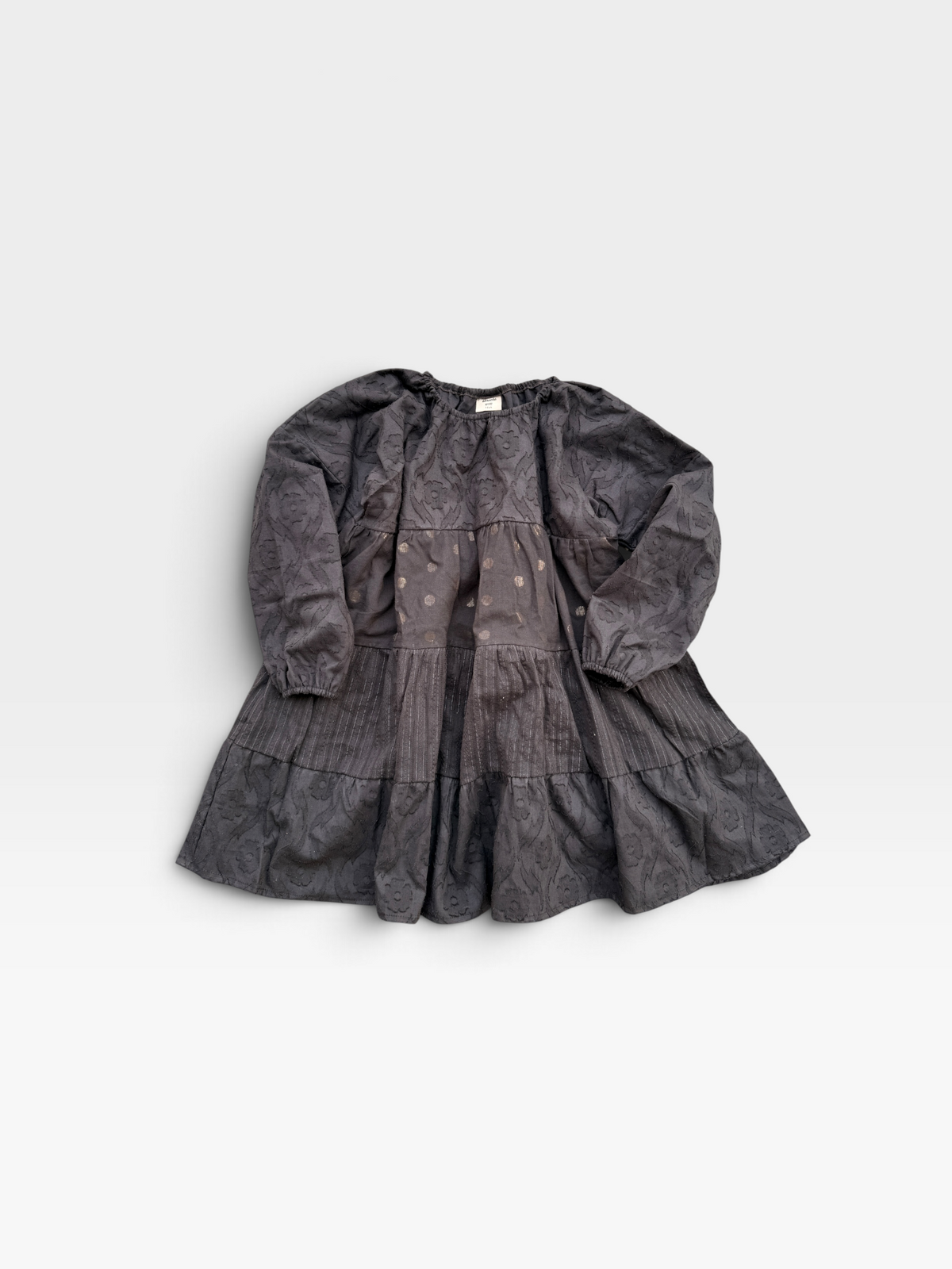 Dobby Cotton Tiered Dress