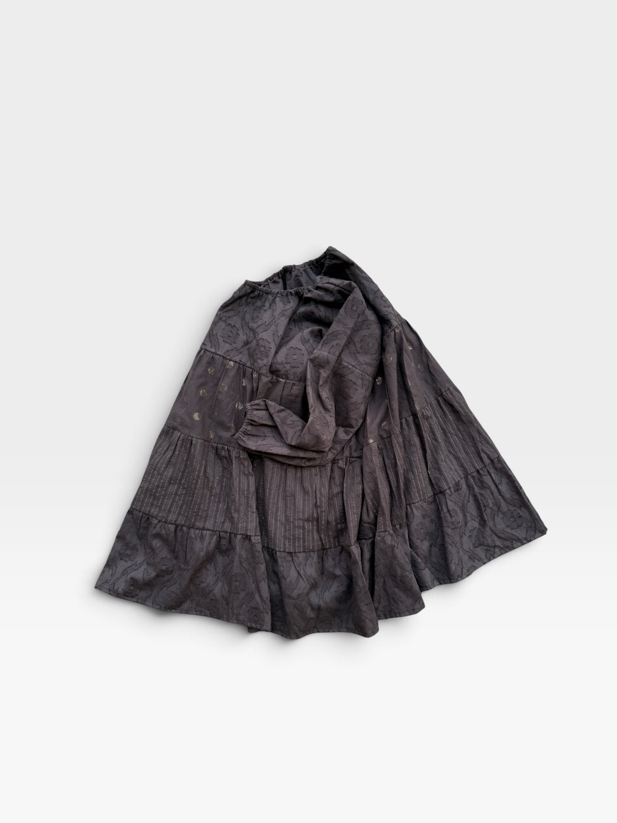 Dobby Cotton Tiered Dress