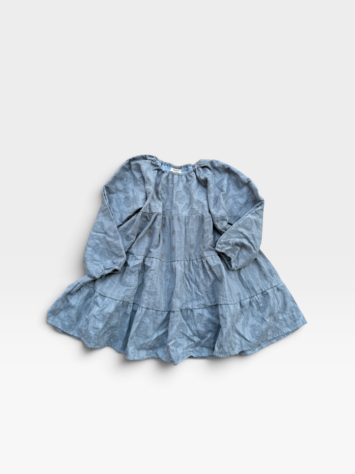 Dobby Cotton Tiered Dress