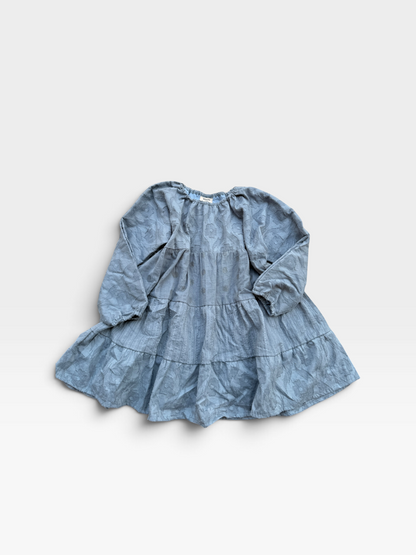 Dobby Cotton Tiered Dress