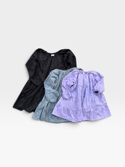 Dobby Cotton Tiered Dress