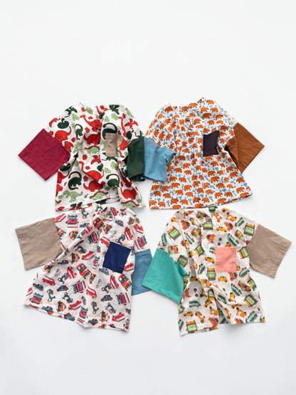 Mixed Motif Adventure Pullover Shirt