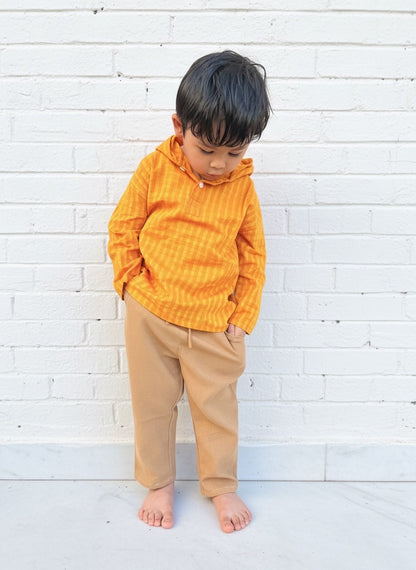 Kids Hooded Shirt, Handloom Cotton Pullover Shirts