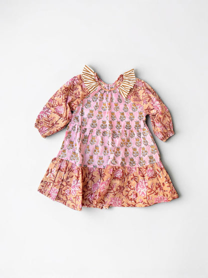 Ruffled Side Neck Raglan Dress