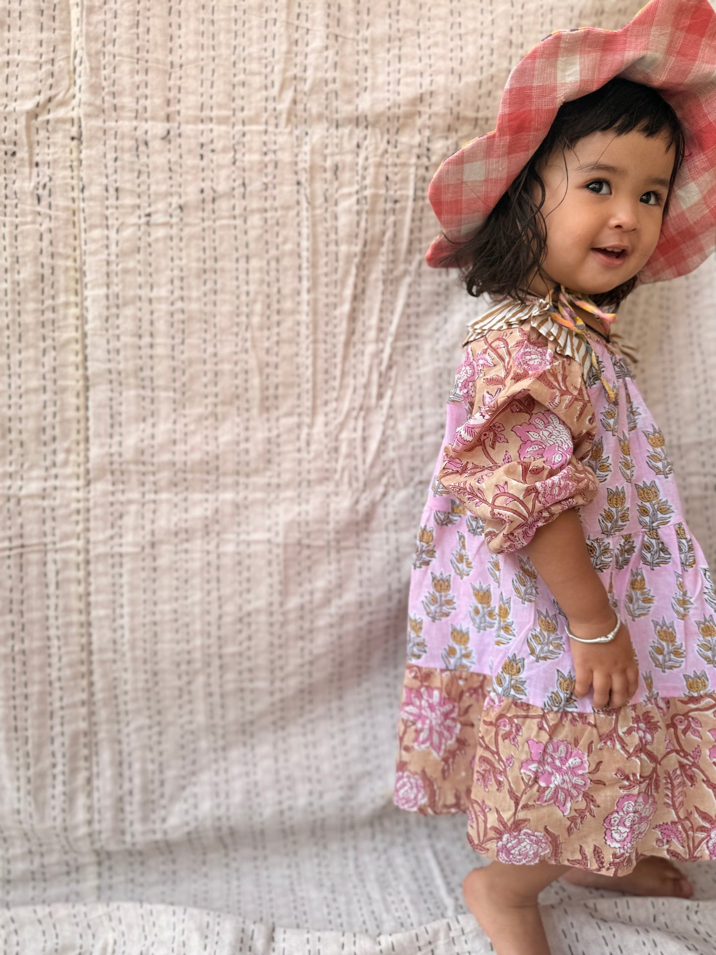 Ruffled Side Neck Raglan Dress