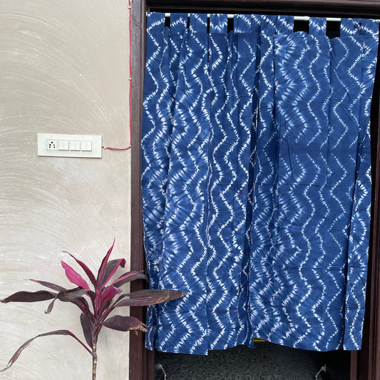 Japanese style Goodwill short - NOREN- Pair of Cotton Curtain SHIBORI