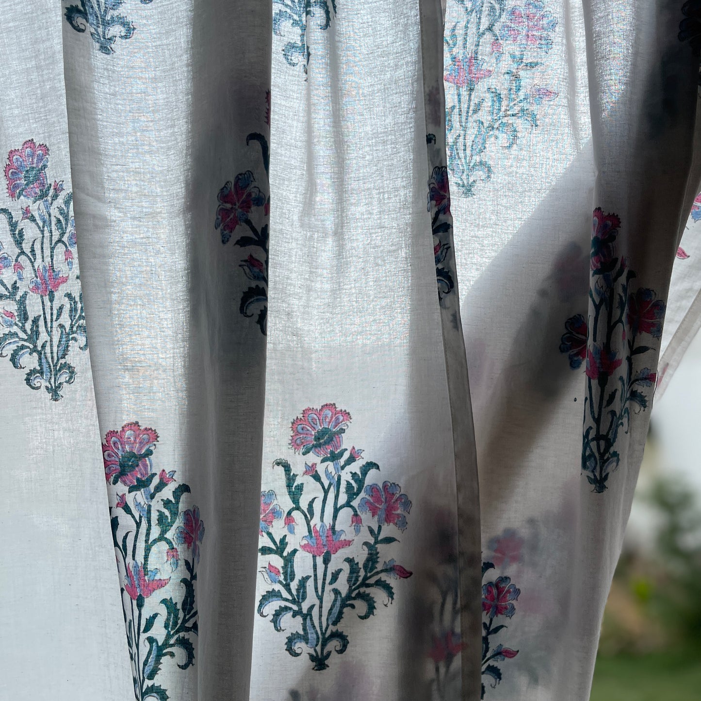 Japanese style Goodwill short - NOREN- Pair of Cotton Curtain Hand block print