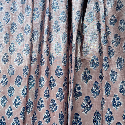 Japanese style Goodwill short - NOREN- Pair of Cotton Curtain Hand block print