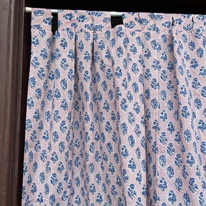 Japanese style Goodwill short - NOREN- Pair of Cotton Curtain Hand block print