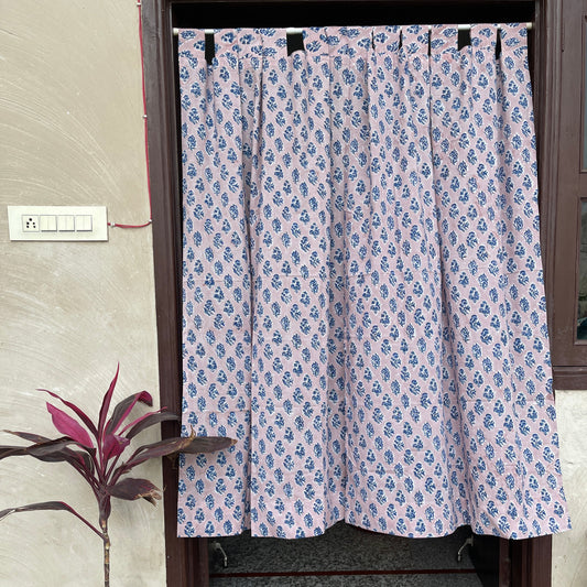 Japanese style Goodwill short - NOREN- Pair of Cotton Curtain Hand block print
