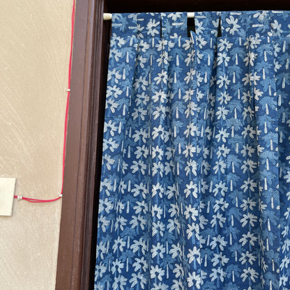 Japanese style Goodwill short - NOREN- Pair of Cotton Curtain Hand block print