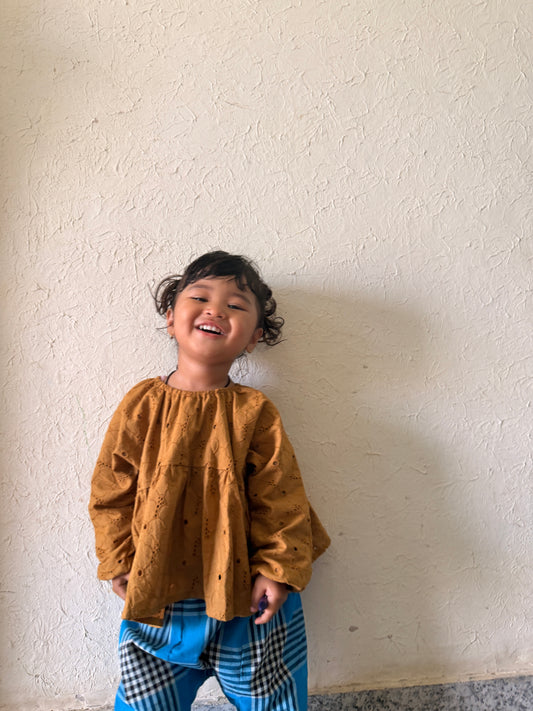 Dobby Cotton Tiered Short Tunic