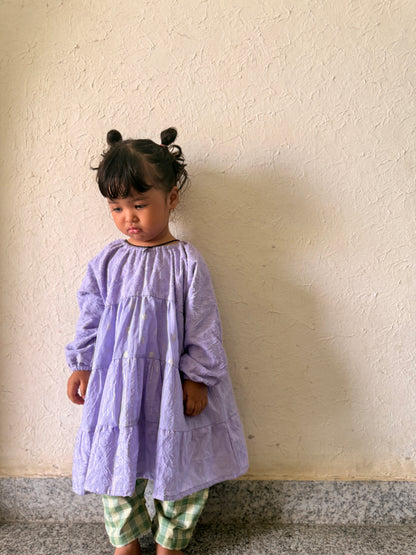 Dobby Cotton Tiered Dress