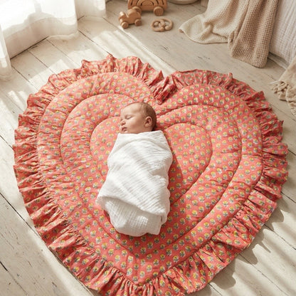 Baby Quilt Play Mat Heart Frill -Sunny Orange-