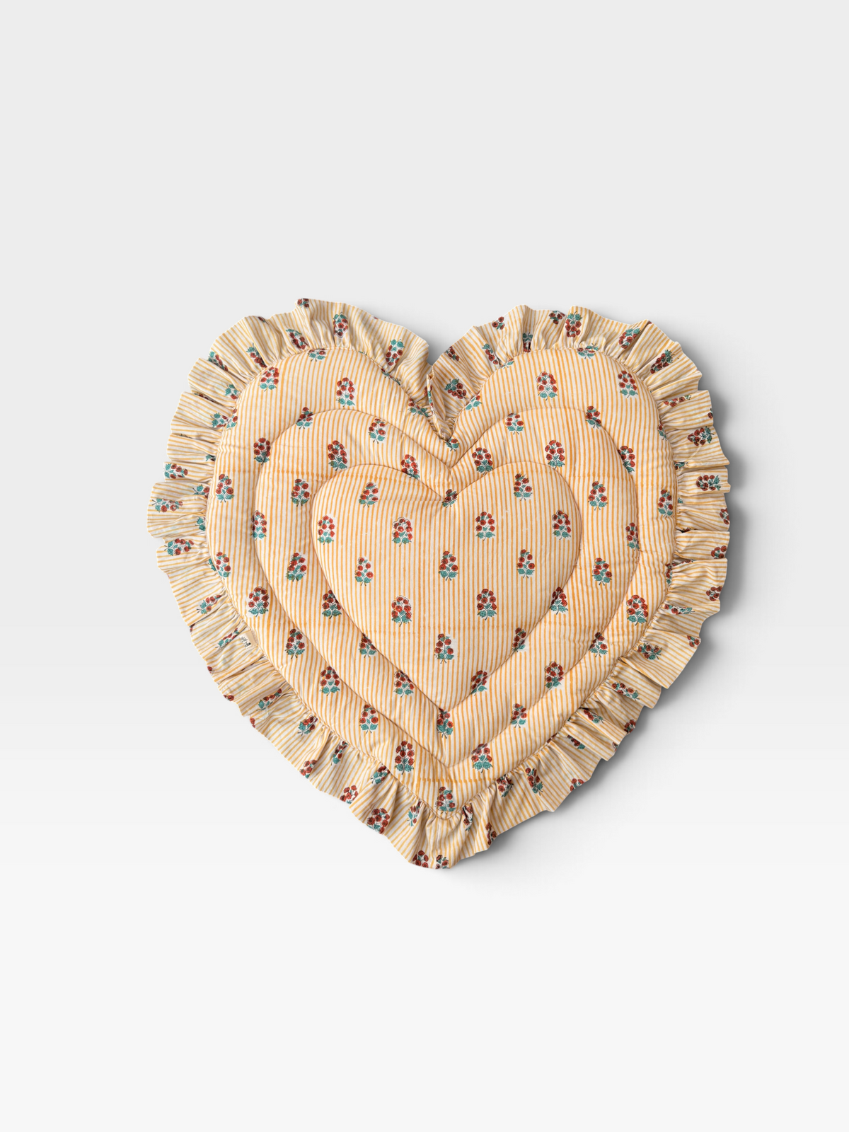 Baby Play Mat Heart Frill - Small Double Foam Only / Soft Autumn Color -