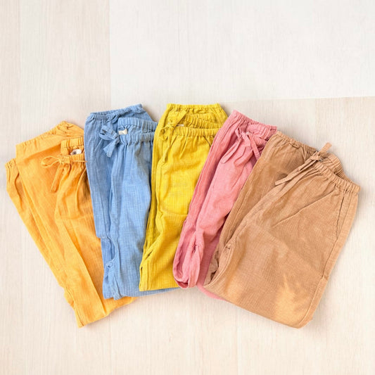Stripes Dobby Handwoven  South Cotton Long Pants