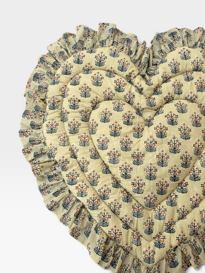-レギュラーサイズ- Baby  Play Mat Heart Frill / Soft Autumn Colors
