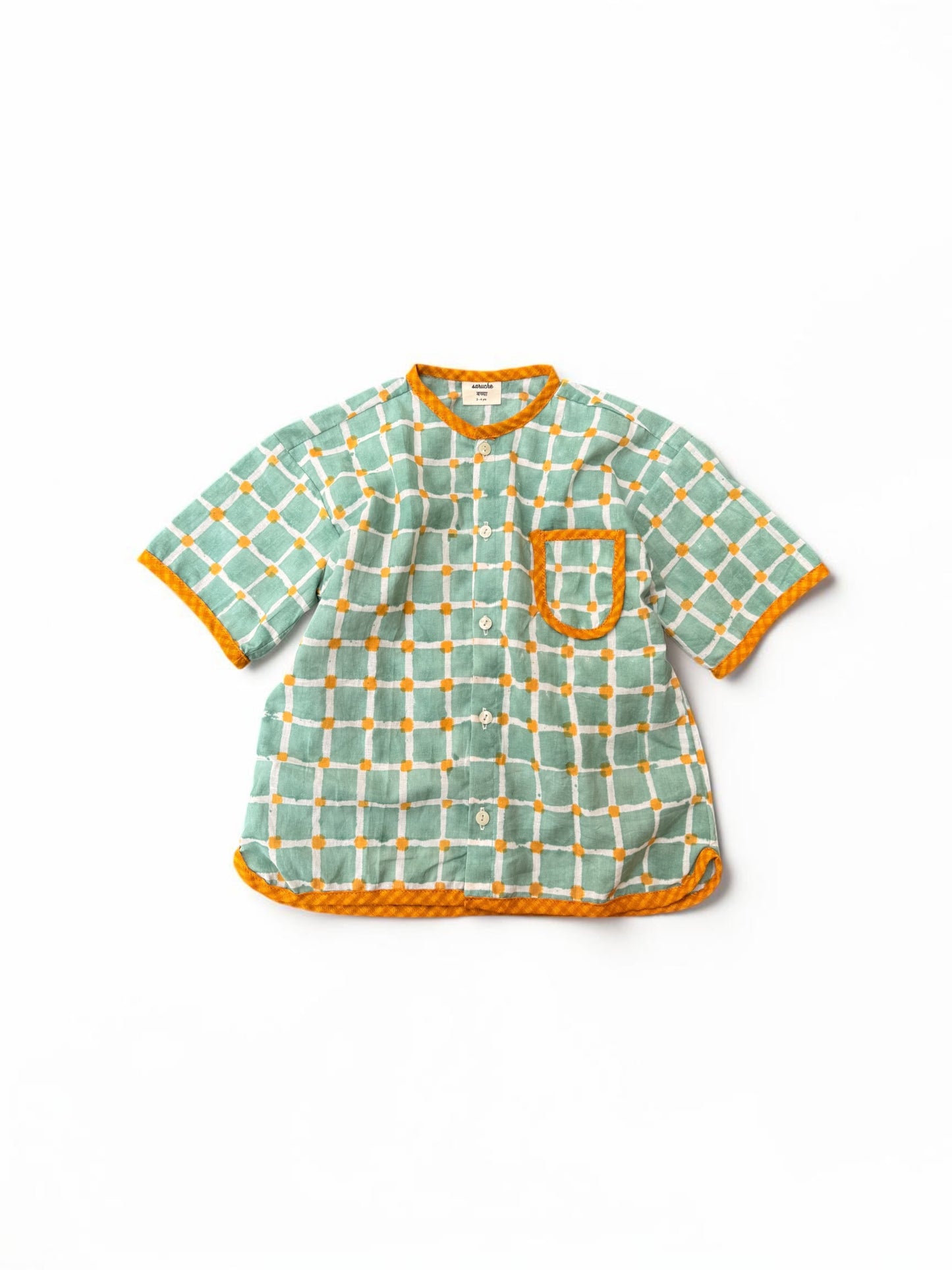 Candy Checks Piping Boys Shirt