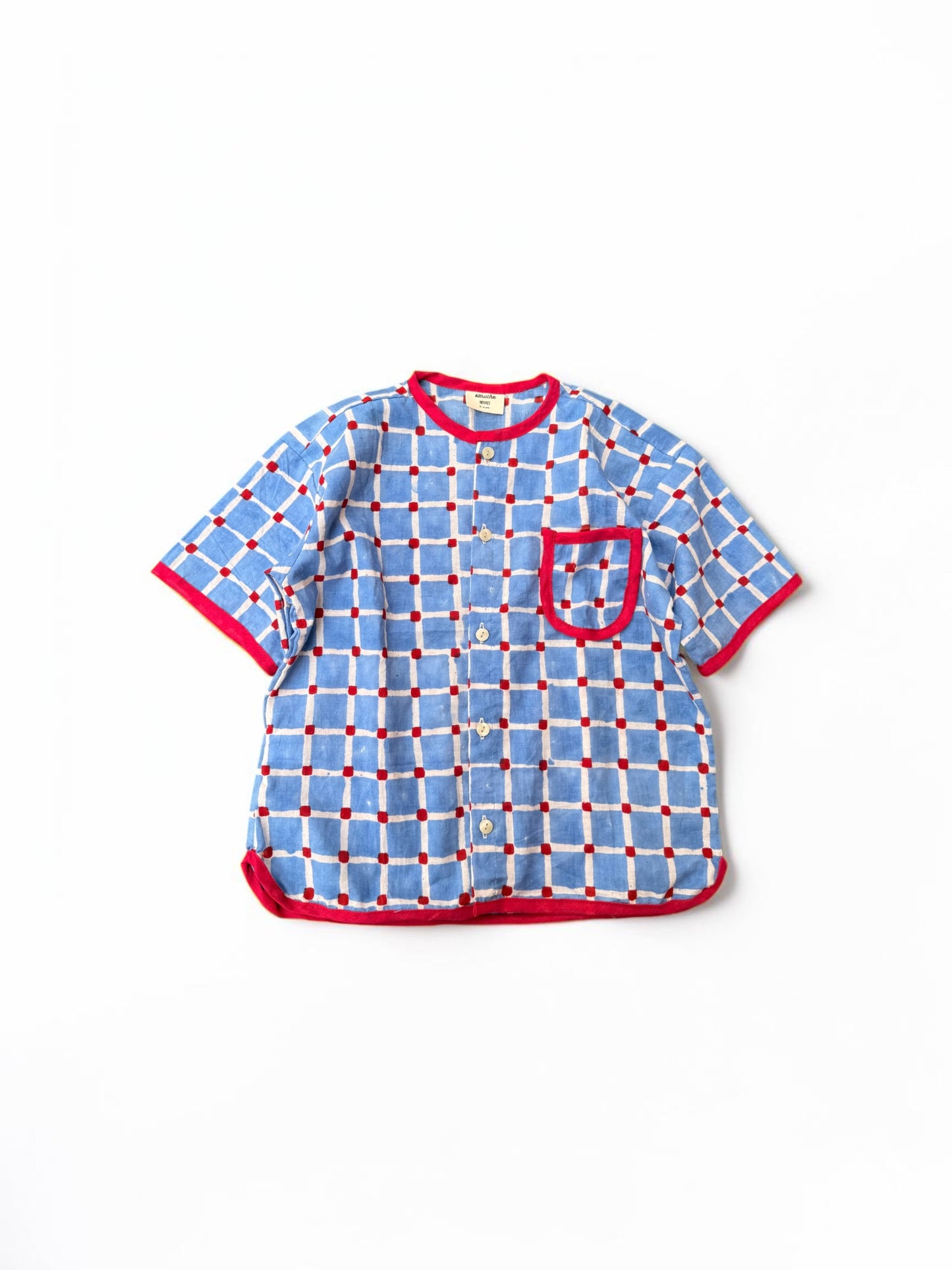 Candy Checks Piping Boys Shirt
