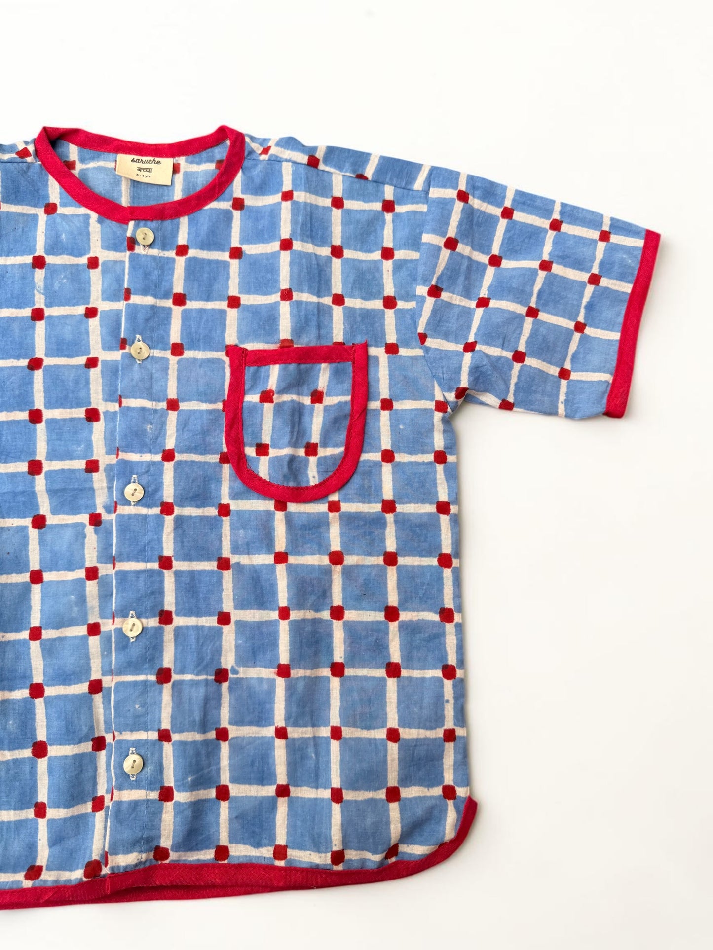 Candy Checks Piping Boys Shirt