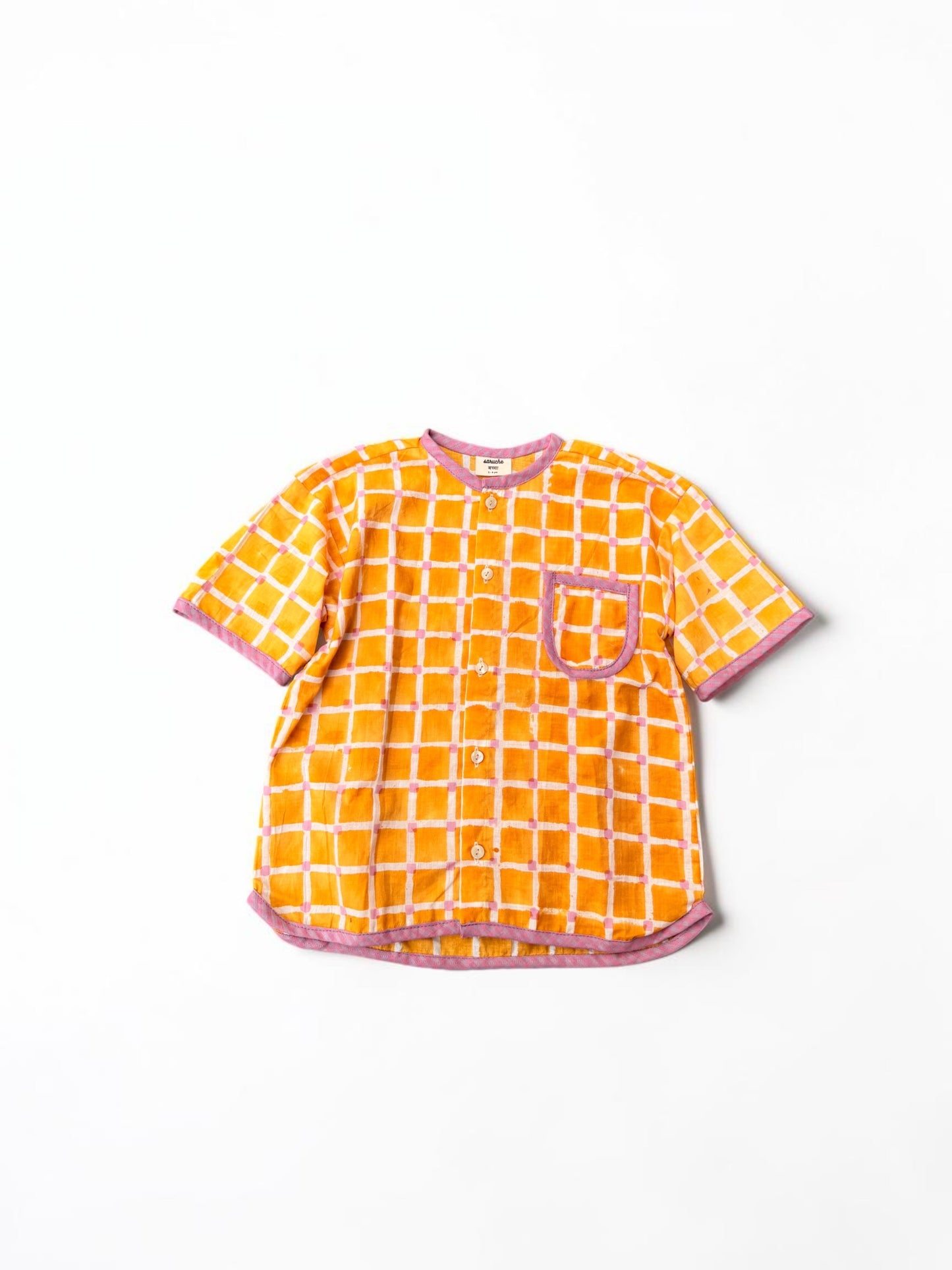 Candy Checks Piping Boys Shirt