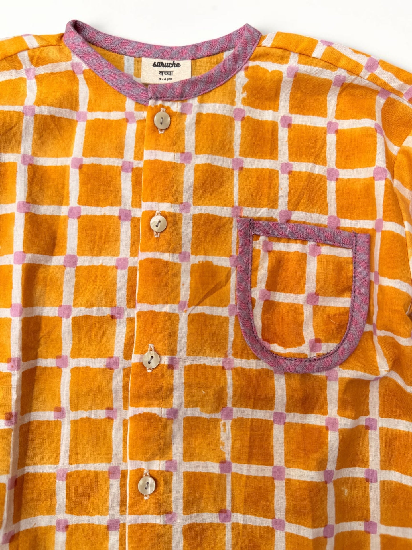 Candy Checks Piping Boys Shirt