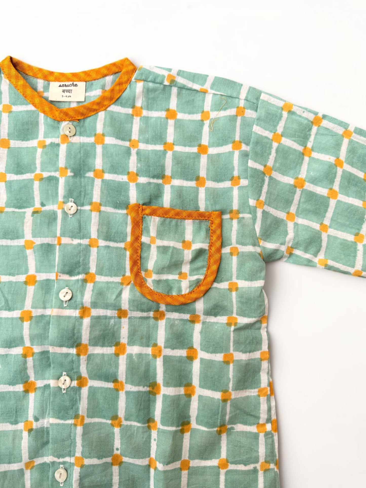 Candy Checks Piping Boys Shirt