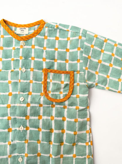 Candy Checks Piping Boys Shirt