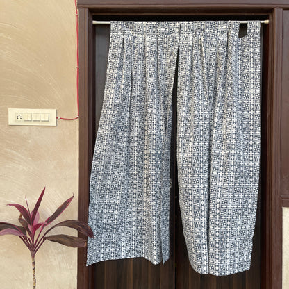 Japanese style Goodwill short - NOREN- Pair of Cotton Curtain Hand block print
