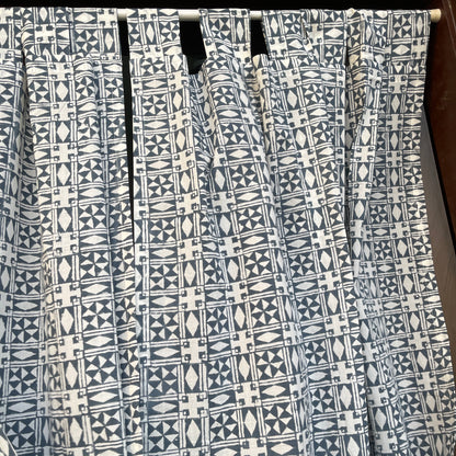 Japanese style Goodwill short - NOREN- Pair of Cotton Curtain Hand block print